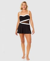 Anne Cole Women's Mesh-Inset Swimdress