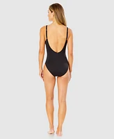 Anne Cole Women's Plunge-Neck Twist-Front One-Piece Swimsuit