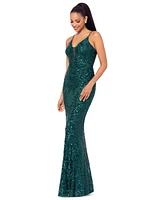 Betsy & Adam Women's Sequin Embellished Sleeveless Gown