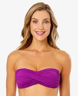 Anne Cole Solid Twist-Front Bikini Top