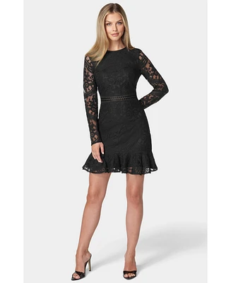 Bebe Women's Open Back Lace Mini Dress