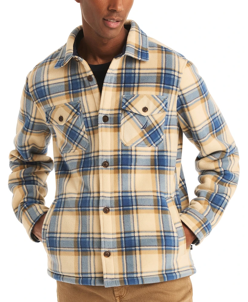 Nautica Men's Classic-Fit Plaid Fleece-Lined Button-Down Shirt