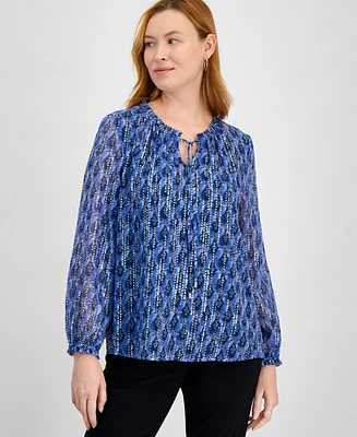 Jm Collection Women's Printed Blouse, Exclusively at Macy's