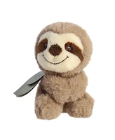 ebba Small Silas Sloth Rattle Eco Eco-Friendly Baby Plush Toy Brown 6"