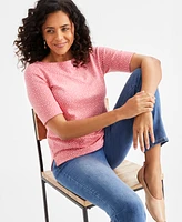 Style & Co Women's Printed Elbow-Sleeve Top, Exclusively at Macy's