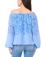 Sam & Jess Petite Off-The-Shoulder Floral Waterfall Top