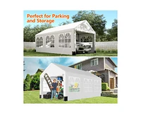 gaomon 10'x20' Heavy Duty Carport Canopy with 6 Roll-up Windows, Rust-Resistant Steel Frame, Portable & Versatile for Car, Suv, Truck & Boat