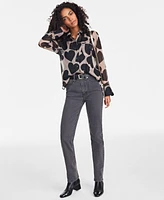 On 34th Women's Textured Relaxed Button Front Blouse, Exclusively at Macy's