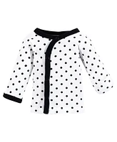 Hudson Baby Baby Girls Thermal Preemie Layette 4pc Set, Black White Dots, Preemie