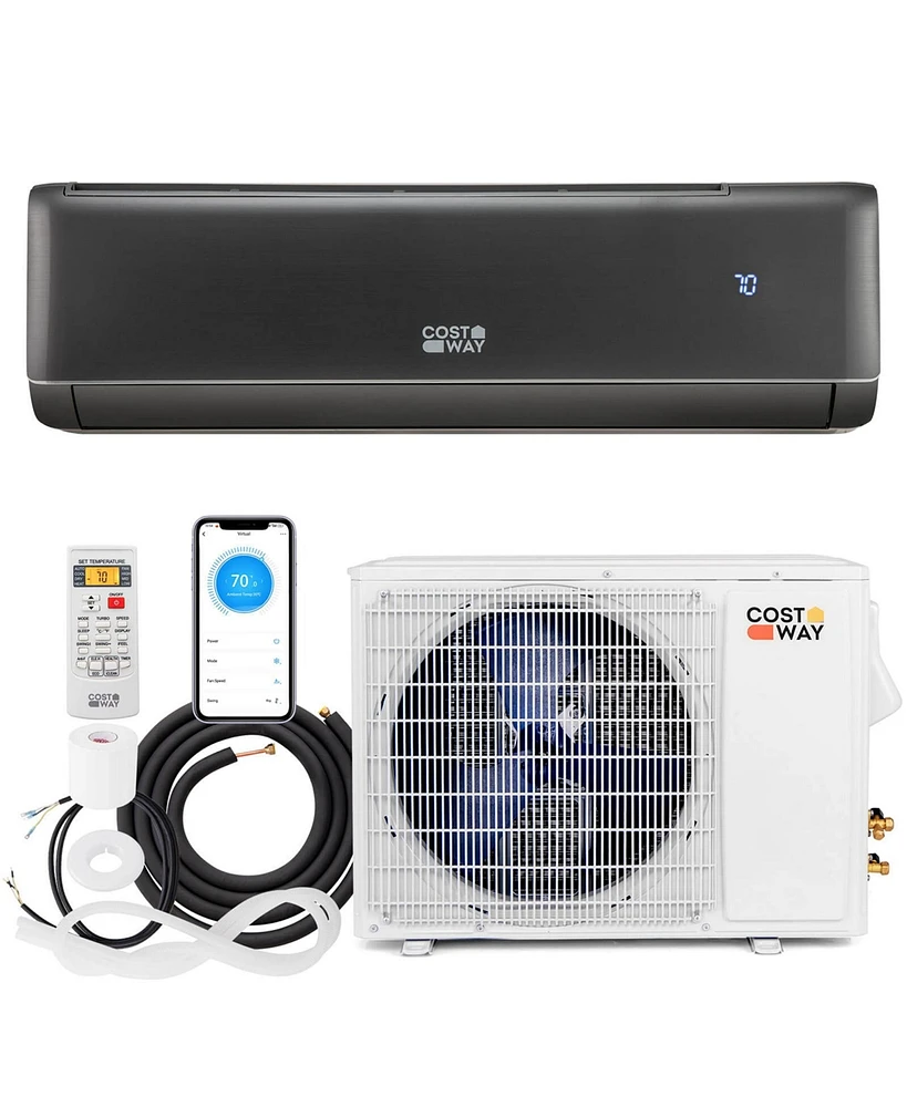 Costway Btu Wifi Enabled Mini Split Air Conditioner & Heater with Heat Pump