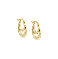 By Adina Eden Solid Double Hoop Earring 14K