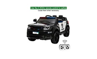 Slickblue 12V Kids Police Ride-On Car: Electric Vehicle with 2.4G Remote Control, Led Lights, Music, and Horn