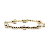 Bowood Lane Non-Tarnishing Gold filled, 3mm, 4mm, 5mm, & 6mm Ball Stretch Bracelet