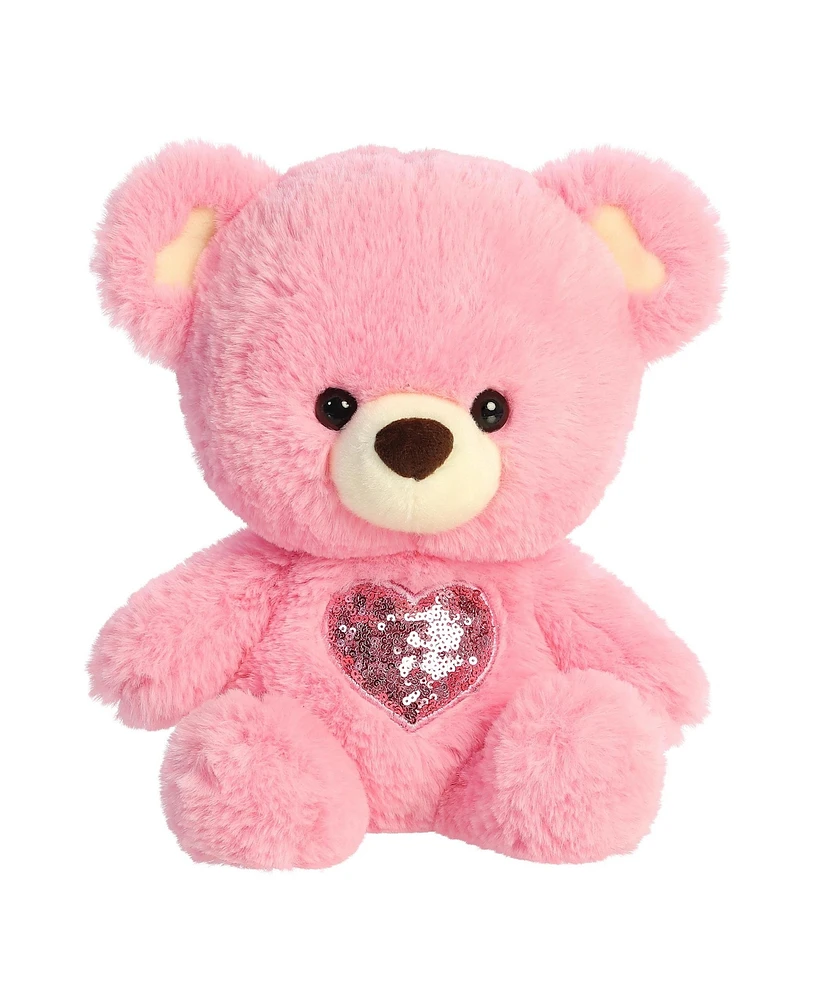 Aurora Large Heart For You Bear Valentine Heartwarming Plush Toy Pink 13"