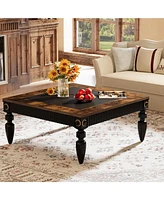 Tribesigns Square Coffee Table, 43 Inches Coffee Table with Solid Wood Legs for Living Room, Large Center Table Cocktail Tea Table Accent Table, Simpl