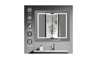 Slickblue Led Bathroom Wall Cabinet with Double Doors – Stylish Mirror Storage Solution in White