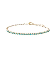 By Adina Eden Turquoise Tennis Bracelet 14K