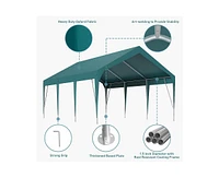 gaomon Carport Canopy 10'x20' Heavy Duty Car Canopy Outdoor Storage Shed Uv Resistant Waterproof Portable Garage for Car, Party, Dark Green