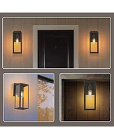 Flynama Dusk to Dawn Sensor Outdoor Wall Lantern Wall Sconce, Waterproof Outdoor Wall Lamps, Outdoor Wall Light, Matte Black