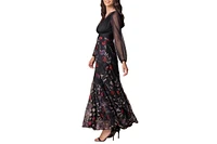 Kiyonna Women's Isabella Embroidered Mesh Formal Gown