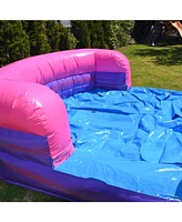 JumpOrange Purplish Commercial Grade Bounce House Water Slide Combo with Pool for Kids and Adults (with Blower), Basketball Hoop, Wet Dry Use, Outdoor