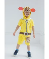 Paw Patrol Toddler Boys Chase Skye Rubble Marshall Cosplay T-Shirt and Bike Shorts French Terry Outfit Set to