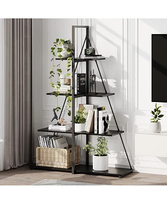 gaomon Bookcase, 4-Tier Ladder Bookshelf, A-Shaped Ladder Shelf Display