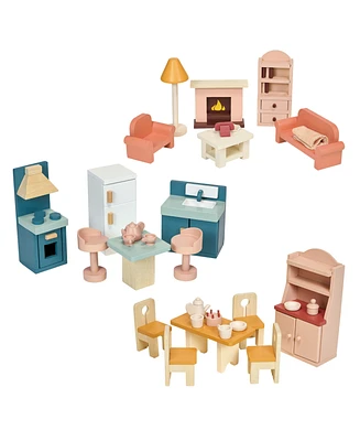 Mentari Toys Dolls House Downstairs Furniture Bundle