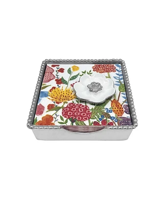Mariposa Flower Beaded Napkin Box Set