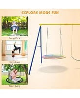 Sugift 660 Lbs Extra-Large A-Shaped Swing Stand with Anti-Slip Footpads (Without Seat)