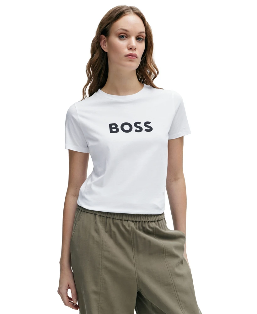 Boss by Hugo Boss Women's Contrast Logo Regular-Fit T-Shirt