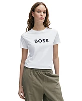 Boss by Hugo Boss Women's Contrast Logo Regular-Fit T-Shirt