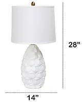 Lalia Home 28" Tall Coastal Seashell Traditional Table Lamp