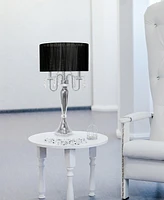 Lalia Home 31" Chrome Cascading Crystal Table Lamp