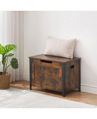 gaomon Storage Chest, Wood Storage Bench with Seating and Safety Hinge, Entryway Bench with Storage