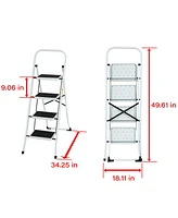 Flynama 4 Step Ladder Folding Step Stool , Lightweight Step Stools for Adults with Anti