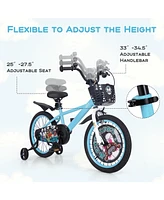 Hongge 16/18 Inch Kids Bike with Adjustable Handlebar and Saddle for 4-8 Years Old