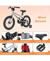 Hongge 16-Inch Kids Bike Bicycle for Boys Girls 4-7 Adjustable with High Carbon Steel Frame