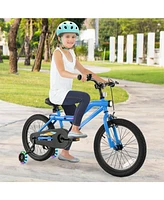 Hongge 16/18 Inch Kids Bike Led Lighted Adjustable with Training Wheels for 4-8 Years Old Kids