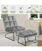 Inolait Velvet Massage Recliners with Ottoman Remote Control and Side Pocket