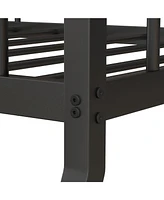Sugift Twin Over Full Bunk Bed Frame with Trundle for Guest Room
