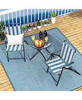 Vebreda 3 Pieces Outdoor Folding Chair Set Portable Folding Chair Set