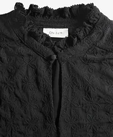 On 34th Women's Embroidered Chiffon Ruffled-Neck Top, Exclusively at Macy's