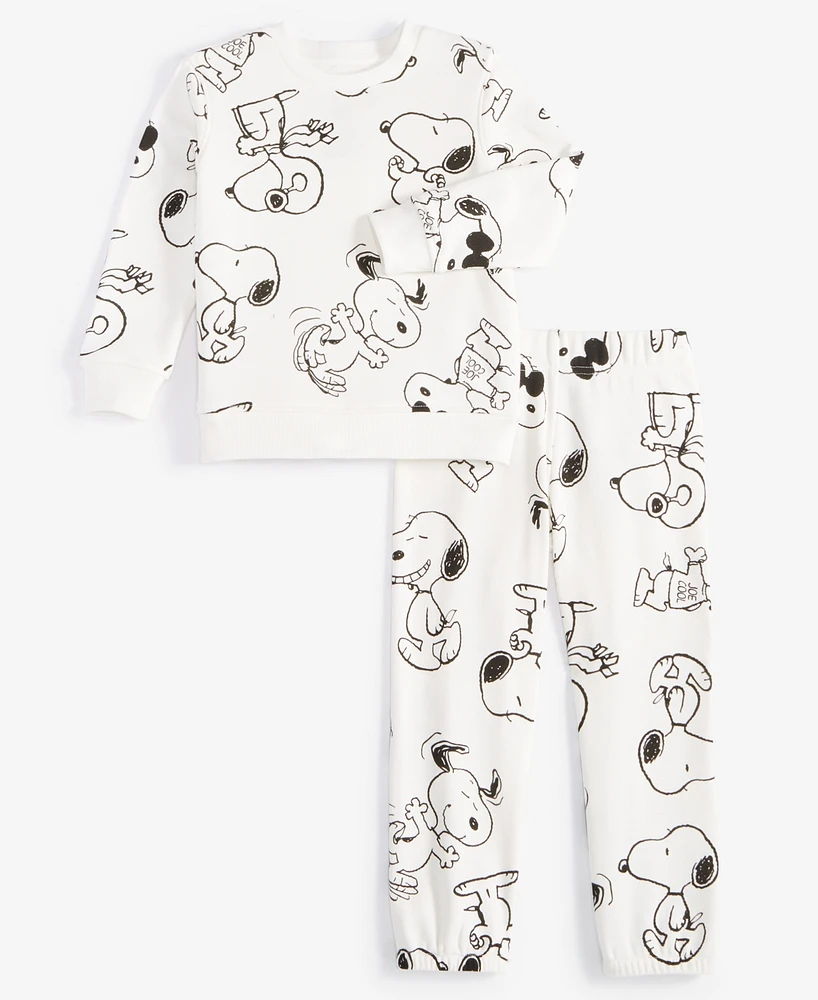 Epic Threads Toddler Boys Snoopy Printed Fleece Shirt & Pants Set, Exclusively at Macy's