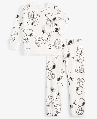 Epic Threads Toddler Boys Snoopy Printed Fleece Shirt & Pants Set, Exclusively at Macy's