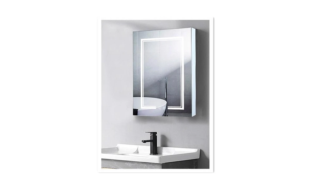 Slickblue Led Bathroom Wall Cabinet with Single Door Mirror – Space-Saving Storage Solution