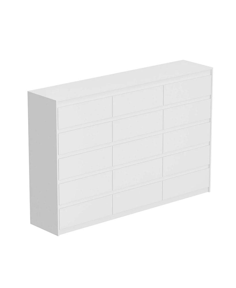 Homsee Modern 15-Drawer Dresser With Anti-Tip Safety And Minimalist Design