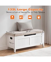 gaomon 42'' Storage Bench - Wooden Toy Chest with Seating and 2 Safety Hinge, Storage Chest Flip-Top Storage Trunk