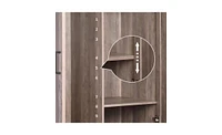 Slickblue Fch Mdf & Particleboard Triamine Veneer 2 Doors 1 Pump Wooden Wardrobe Grey