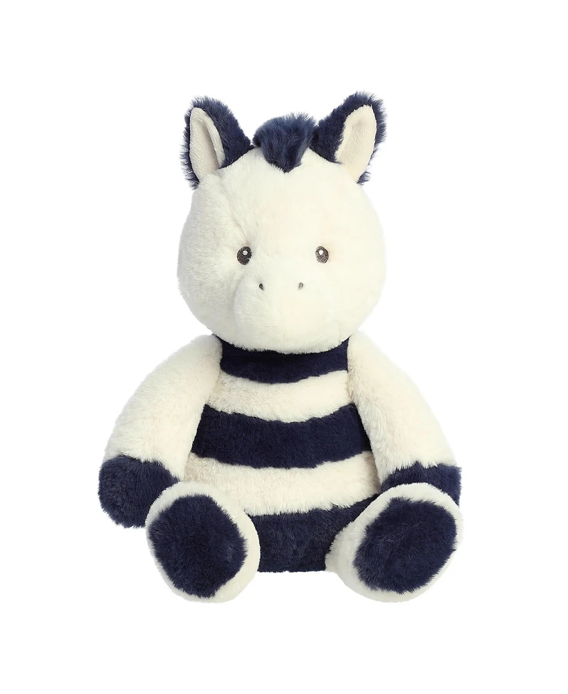 ebba Large Zipz Zebra Contemporary Jungle Vibrant Baby Plush Toy White 13"